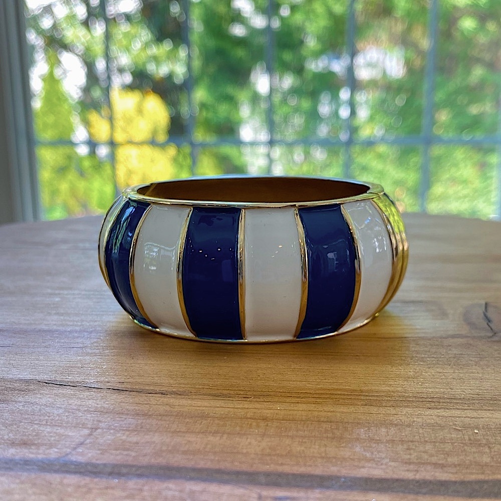 Amrita Singh White/Blue/18K Gold Plated Bangle